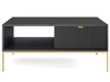 Couchtisch mit Stauraum Amber Schwarz, Gold Frame