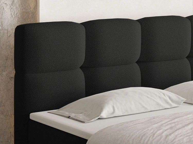 Boxspringbett mit Bettkasten 180x200 Rivon Schwarz