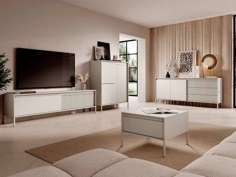 Kommode mit Türen und Schubladen 187 cm Sorano Beige
