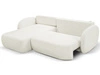 Ecksofa L-Form Links mit Schlaffunktion und Bettkasten Oreo Creme