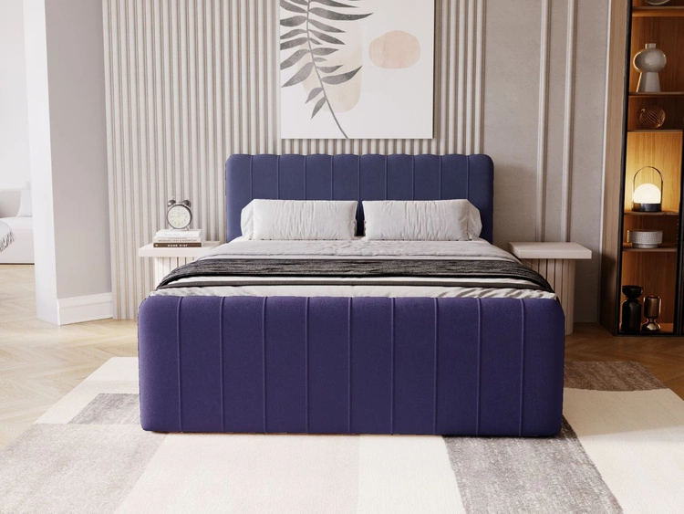 Boxspringbett mit Bettkasten 160x200 Osteno Dunkelblau