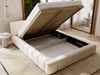 Polsterbett mit Bettkasten und Lattenrost 140x200 Split Creme