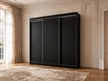 Schiebetürenschrank 250 cm mit LED-Beleuchtung Diano Schwarz