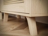 Standvitrine schmale verglasteim Boho-Stil Bellance, Eiche Puccini