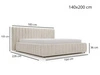 Polsterbett mit Bettkasten und Lattenrost 140x200 Bliss Grau