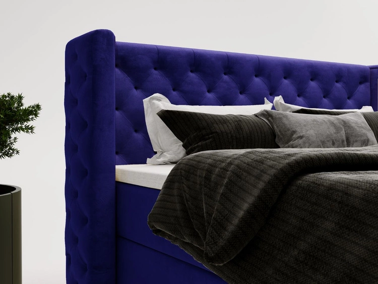 Boxspringbett mit Bettkasten 140x200 Lion Dunkelblau