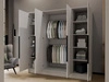 Kleiderschrank 200 cm Perugia Weiß mit schwarzen Griffen