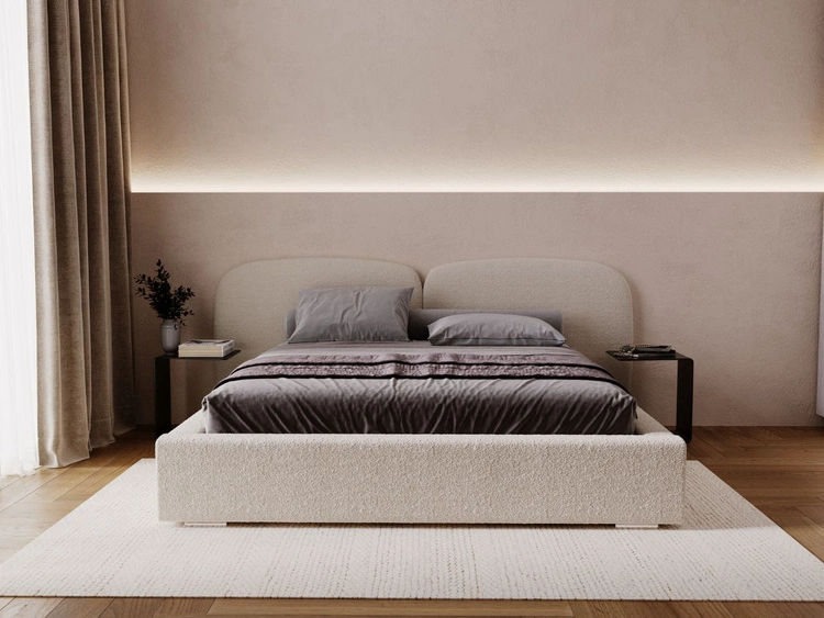 Polsterbett mit Bettkasten und Lattenrost 180x200 Palermo Beige