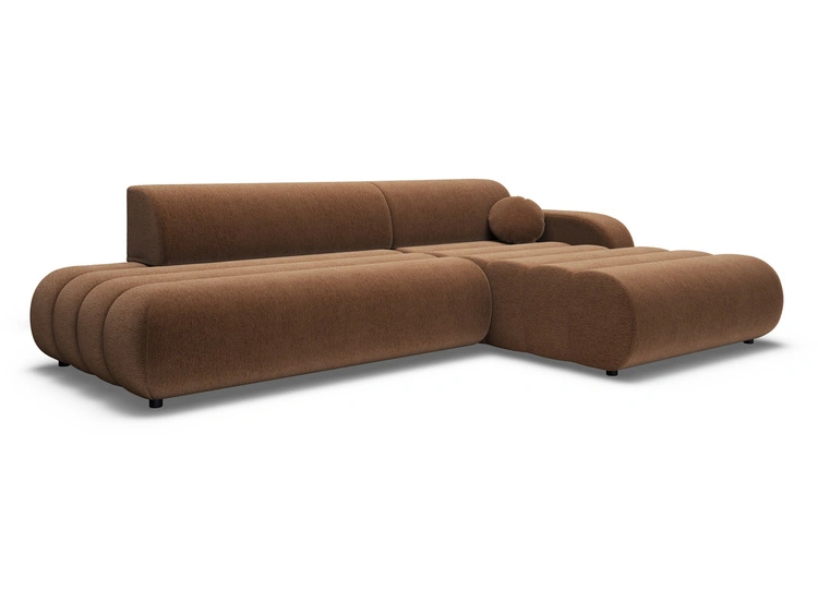 Ecksofa L-Form mit Schlaffunktion und Bettkasten Lisso Rechts Terrakotta