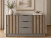 Kommode mit Türen und Schubladen 155 cm Macron Grau Artisan Eiche
