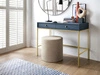 Schminktisch mit Schwarz Metallbeinen Amor Marineblau