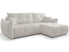 Ecksofa L-Form mit Schlaffunktion und Bettkasten Bene Hellgrau