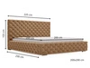 Polsterbett mit Bettkasten und Lattenrost 200x200 Astra Braun