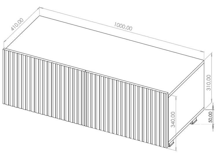 TV-Lowboard mit Türen 100 cm Kioto Artisan Eiche