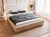Polsterbett mit Bettkasten und Lattenrost 120x200 Astra Beige