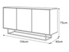 Drehtür-Kommode 154 cm im Glamour-Stil auf weißem Gestell Vivance Weiß Hochglanz