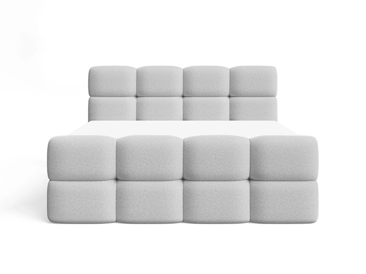 Boxspringbett mit Bettkasten 160x200 Rivon Hellgrau
