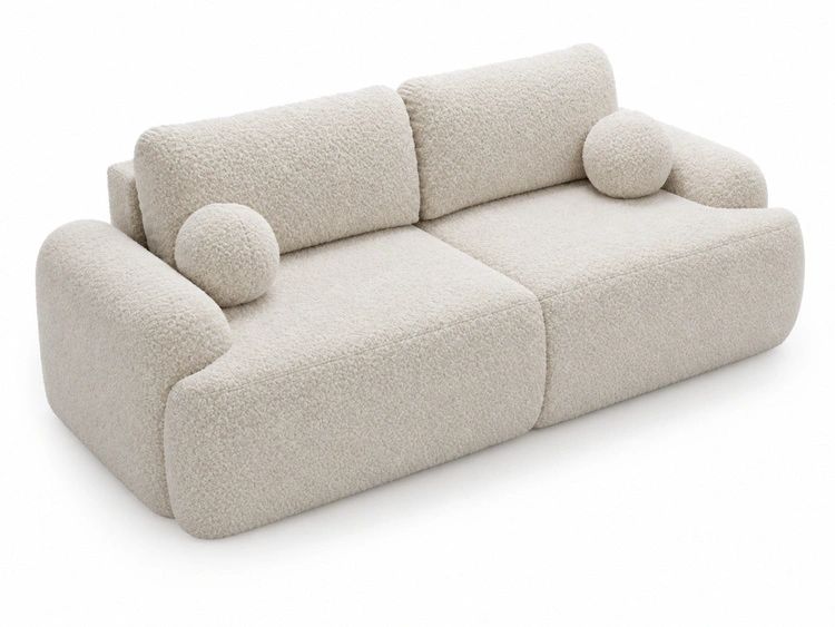 Sofa mit Schlaffunktion und Bettkasten Aurio Weiß