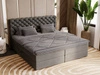 Boxspringbett mit Bettkasten 140x200 Bergamo Dunkelgrau