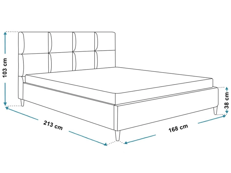 Polsterbett mit Lattenrost 160x200 Luxe Dunkelgrau