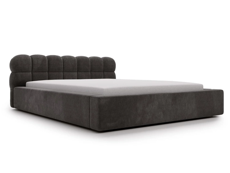 Polsterbett mit Bettkasten und Lattenrost 120x200 Plaza Dunkelgrau