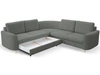 Ecksofa L-Form Rechts mit Schlaffunktion und Bettkasten Limon Grau