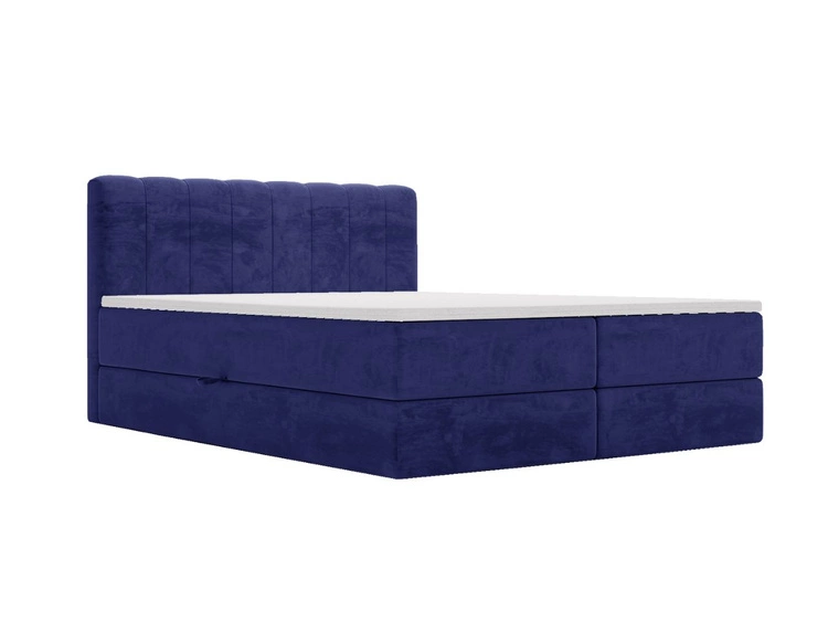 Boxspringbett mit Bettkasten 120x200 Forte Dunkelblau