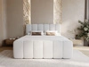 Boxspringbett mit Bettkasten 140x200 Bouclé-Stoff Cloud Grau