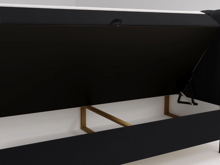 Boxspringbett mit Bettkasten 160x200 Primavera Schwarz