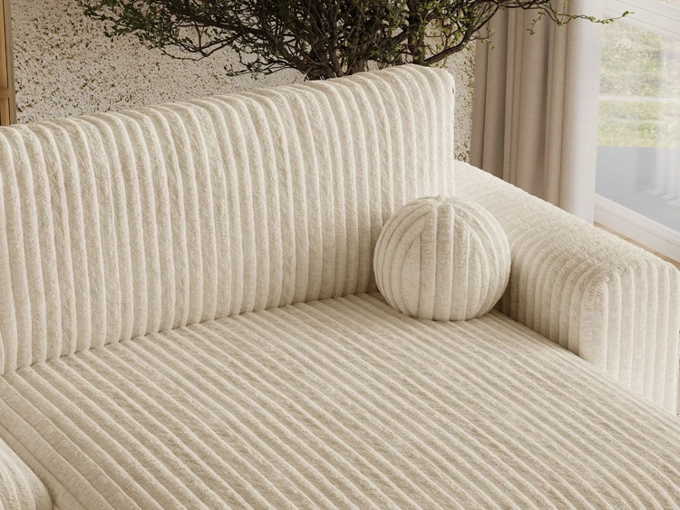 Ecksofa L-Form mit Schlaffunktion und Bettkasten Aurora Beige