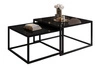 Couchtisch auf schwarzem Gestell mit Glasplatte Asumi Schwarz 39x45