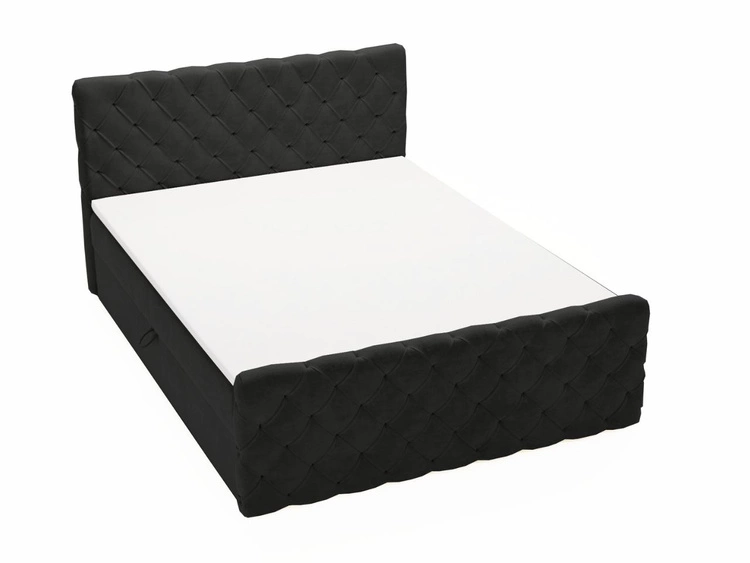 Boxspringbett mit Bettkasten 140x200 Lunaris Schwarz