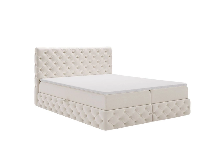 Boxspringbett mit Bettkasten 120x200 Canolo Creme