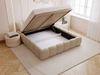 Polsterbett mit Bettkasten und Lattenrost 120x200 Cloud Low Bouclé-Stoff Dunkelbeige