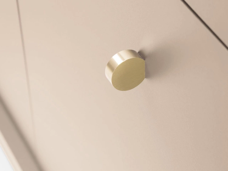TV-Lowboard mit Schublade und Türen mit Golden Metallbeinen Amor Beige