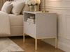 Nachtschrank mit Schublade Amber Grau, Gold Frame