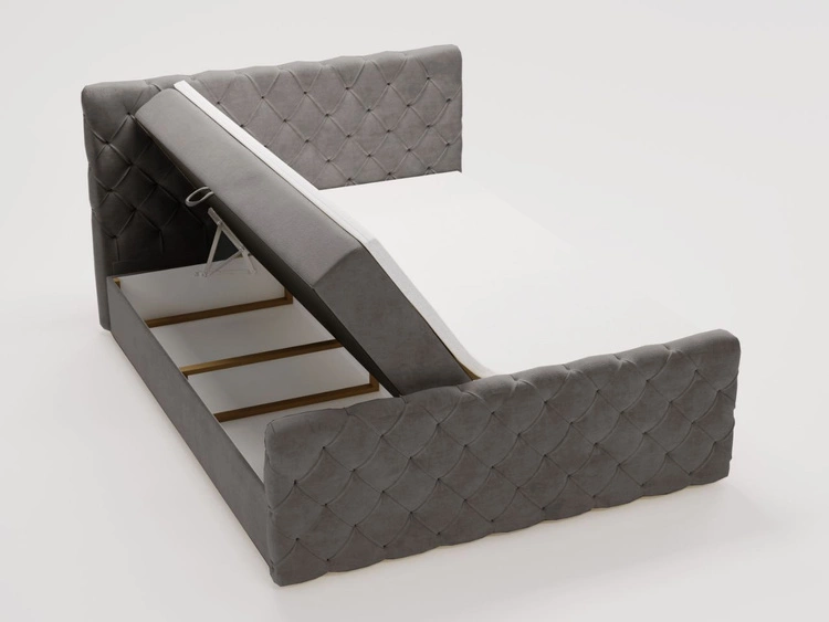 Boxspringbett mit Bettkasten 160x200 Lunaris Dunkelgrau