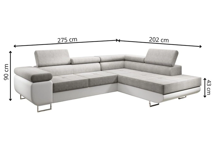 Ecksofa L-Form Links mit Schlaffunktion und Bettkasten Solam L Grün