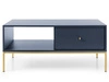 Couchtisch mit Stauraum und Golden Metallbeine Amor Marineblau