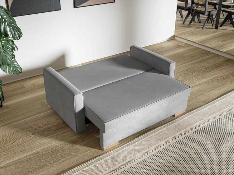 Schlafsofa mit Bettfunktion und Bettkasten Pori Creme