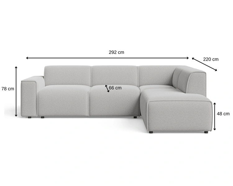 Ecksofa L-Form Links Eluno Bouclé-Stoff Hellbeige
