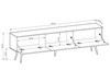 TV-Lowboard mit Türen 175 cm Diolo Beige mit geriffelter Vorderseite auf schwarzen Beinen
