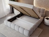 Polsterbett mit Bettkasten und Lattenrost 140x200 Modo aus Bouclé-Stoff Grau