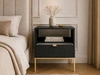 Nachtschrank mit Schublade Amber Schwarz, Gold Frame
