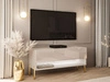 TV-Schrank 90 cm mit LED-Beleuchtung und goldenen Metallbeinen Aurelie Kaschmir Hochglanz