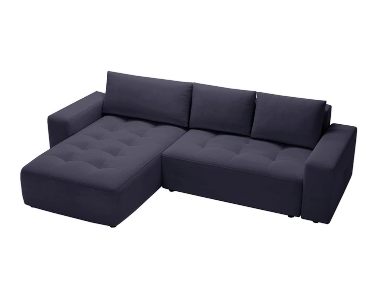 Ecksofa L-Form Links mit Schlaffunktion und Bettkasten Portland Anthrazit