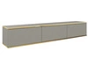 TV-Lowboard Hänge mit Türen 175 cm Diolo Grau mit geriffelter Vorderseite