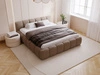 Polsterbett ohne Bettkasten mit Lattenrost 120x200 Cloud Low aus Bouclé-Stoff Braun