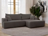 Ecksofa L-Form Rechts mit Schlaffunktion und Bettkasten California Dunkelgrau