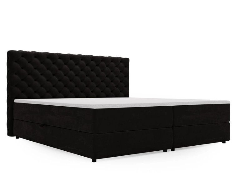 Boxspringbett mit Bettkasten 140x200 Bergamo Schwarz